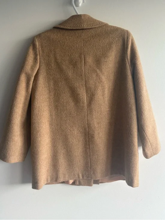 Vintage Fashion Gallery Wool Coat Camel Brown Size 14 Petite Made in Canada - Picture 9 of 9